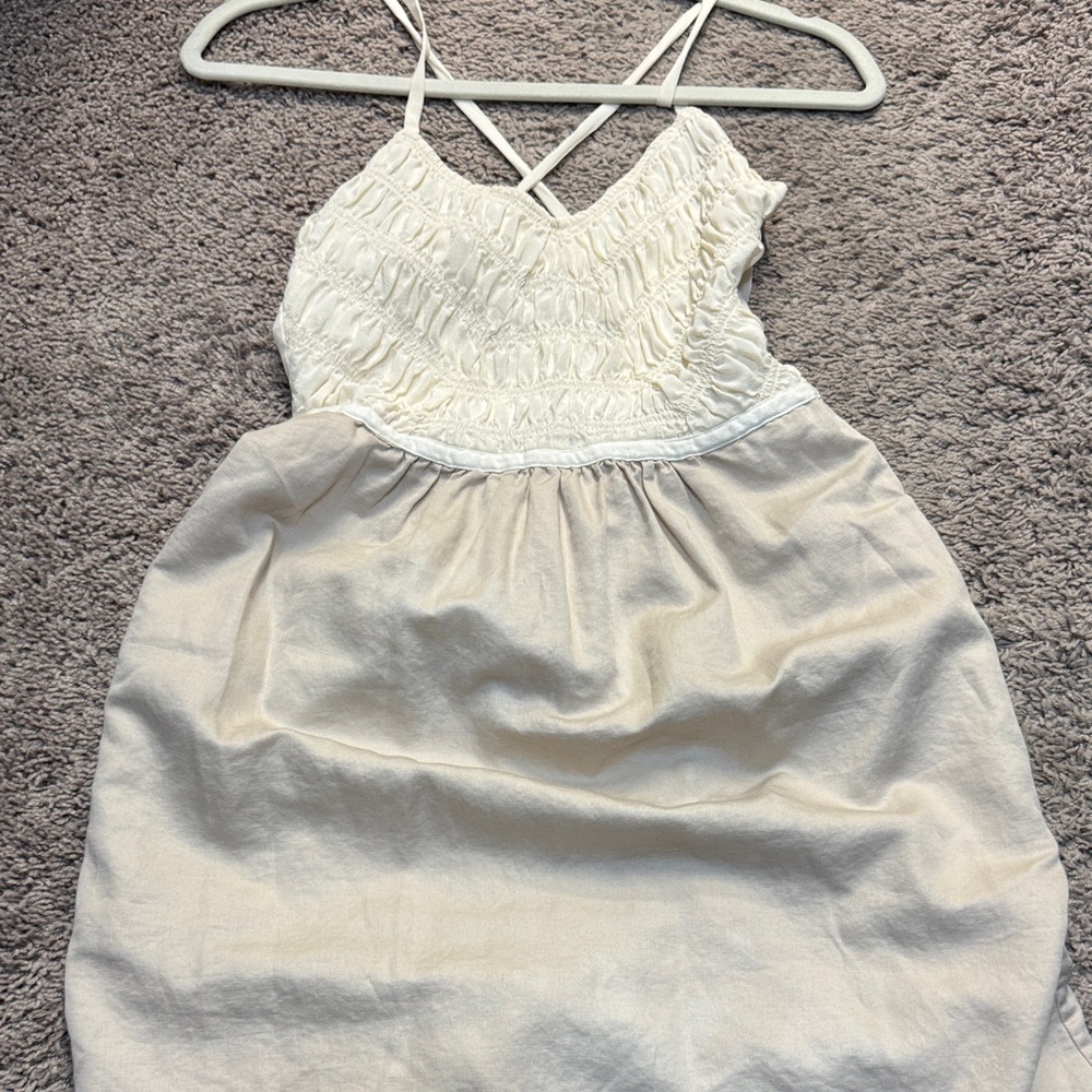 Banana Republic White and Cream Midi Dress